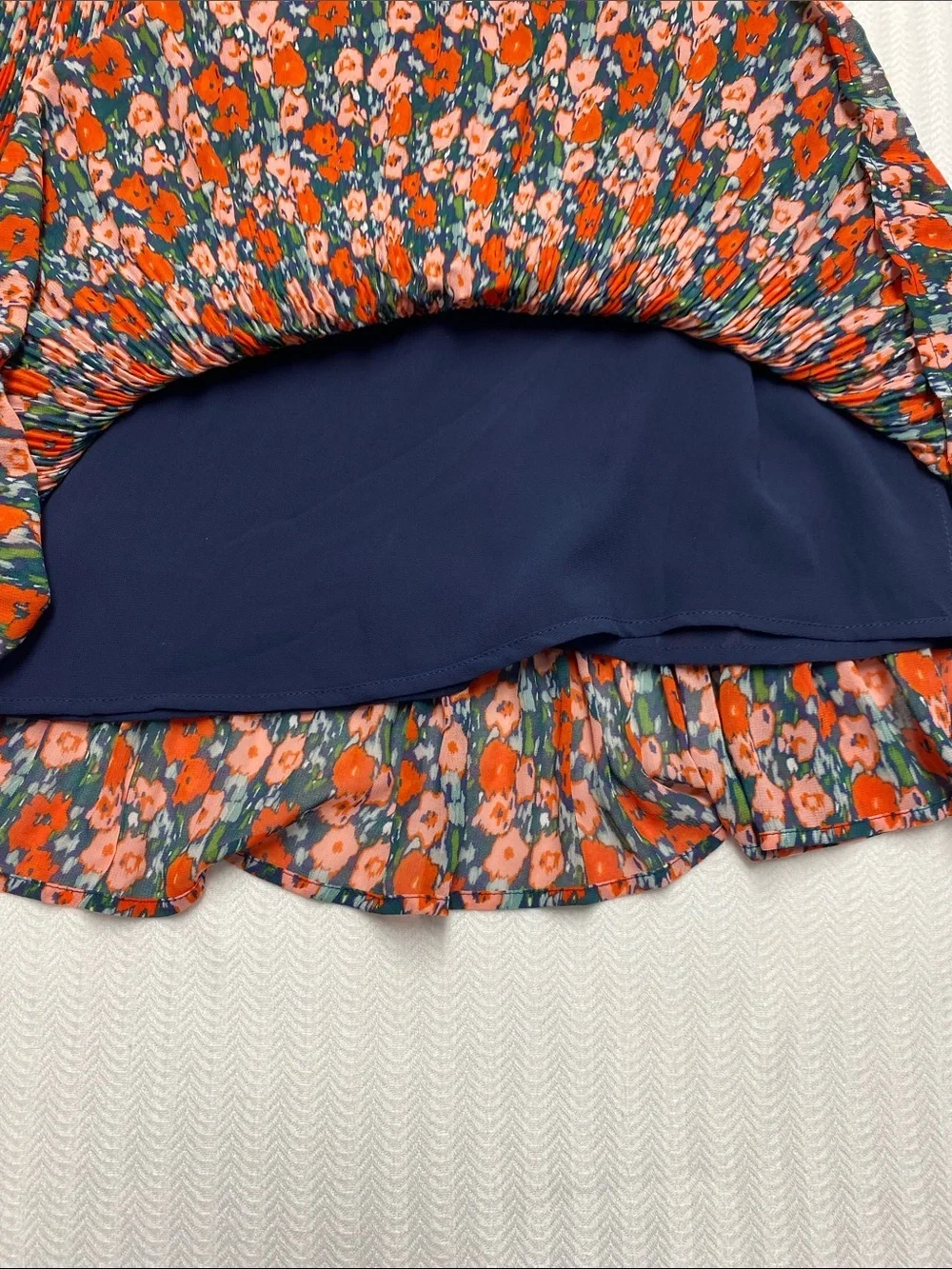 Boden Pleated Floral Skirt | Preppy Dopamine Cottagecore Euro Summer | Size 14